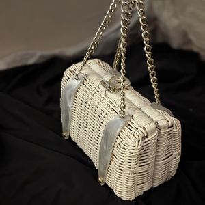 Vintage wicker & Lucite purse